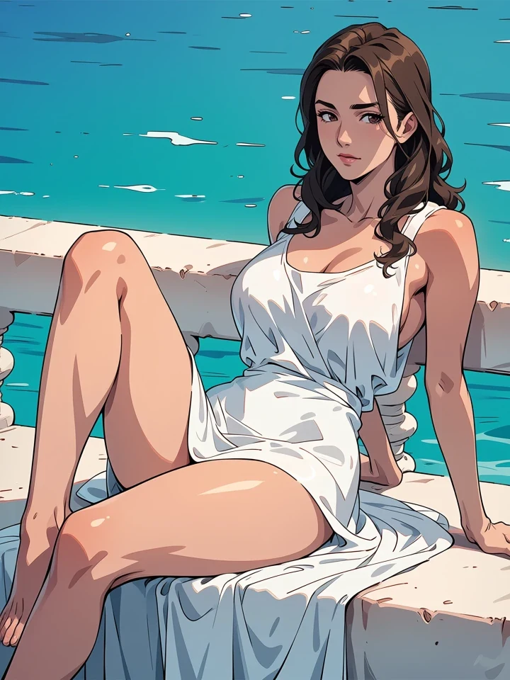 Community gallery artwork of an adult anime character in warm afternoon light